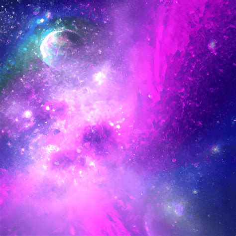 Purple Blue And Pink Galaxy With Lots Of Glitter · Creative Fabrica