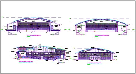 Section View Of Auditorium With Different Axis Dwg File Cadbull