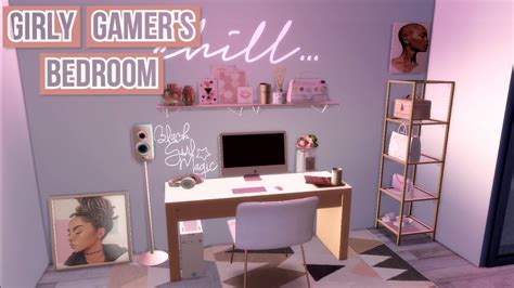 The Sims 4 Girly Gamers Bedroom Speed Build Download Youtube
