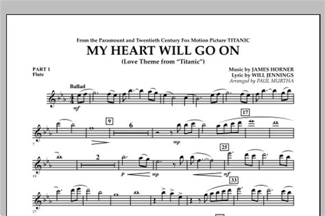 My Heart Will Go On Love Theme From Titanic Pt1 Flute Sheet