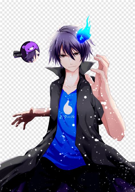 Personaj Anime Masculin Cu Păr Violet Anime Rendering Fan Art Thepix