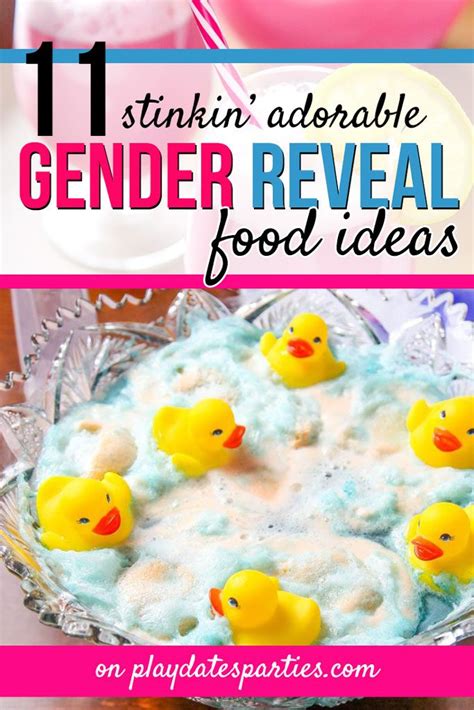 The gender reveal party is a celebration in which the guests, made up of family and friends (and sometimes the parents), discover the gender of the baby. 11 Stinkin' Adorable Gender Reveal Food Ideas