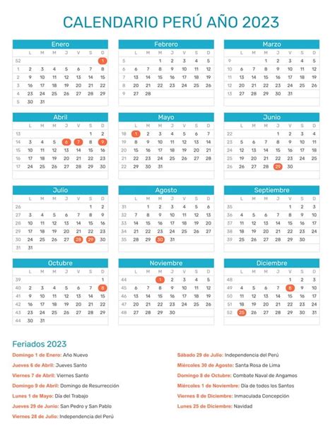 Calendario Peru 2023pdf