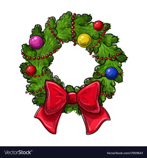 Christmas Wreath Drawing