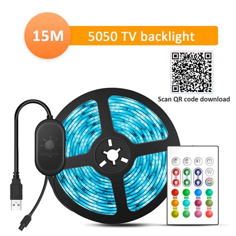 【delivered 1 3 days】aiopp tv backlight usb powered led strip light rgb5050 for 24 inch 60 inch