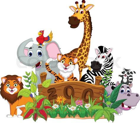 Vector Illustration Of Zoo And The Animal Cartoon Stock Vector Colourbox