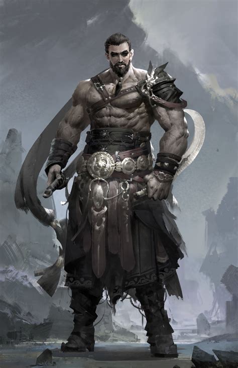 卓戈·卡奥 Yunlong Wen Fantasy Warrior Concept Art Characters Fantasy