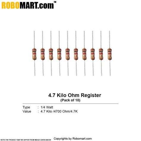 47 Kilo Ohm 14 Watt Resistor Resistance Buy Online India