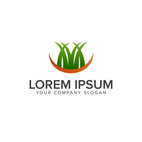 Abstract logo leaves landscaping ecology design vector. grass logo. landscaping garden logo design concept ...