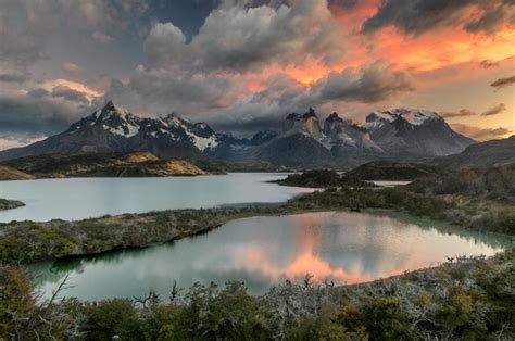 Sunrise On Cuernos Del Paine And Lake Pehoe Chilean Patagonia Photorator