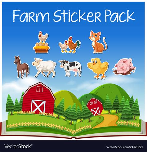Set Of Farm Animals Royalty Free Vector Image Vectorstock