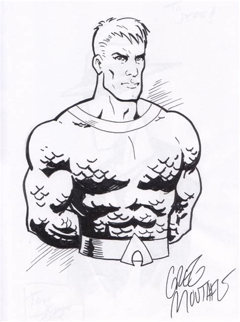 Aquaman By Greg Moutafis In Jeff Smith S Justice League Sketchbook Volume Comic Art Gallery