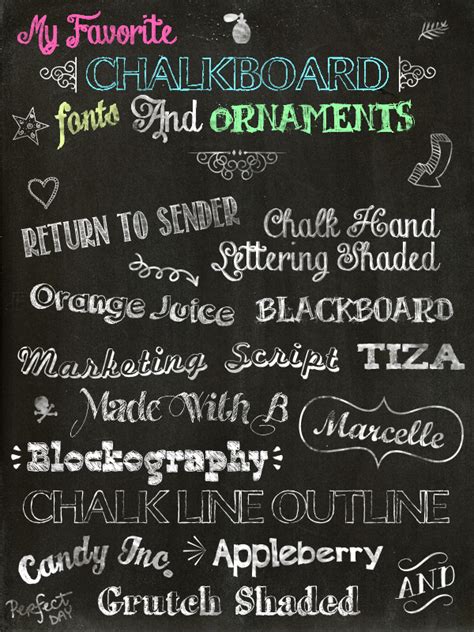 Look What I Found My Favorite Chalkboard Fonts And Ornaments Zooll