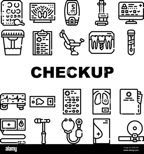 Medical Checkup Health Collection Icons Set Vector Stock Vector Image