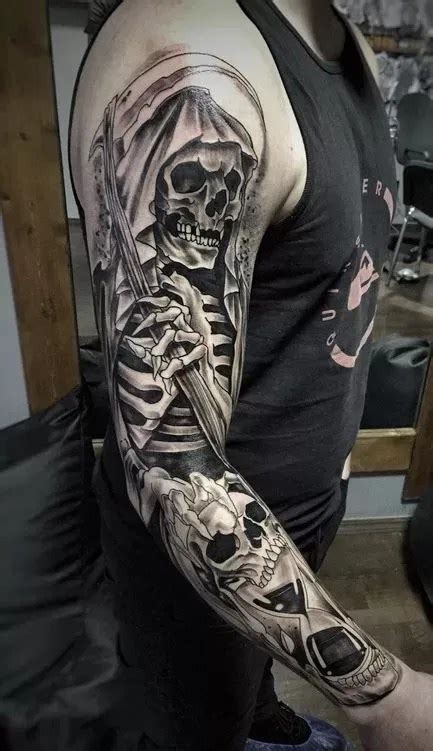 Grim Reaper Full Sleeve Tattoo Tattoogoto