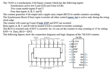 The 74163 Is A Synchronous 4 Bit Binary Counter Which