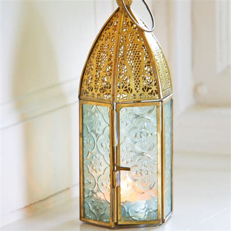 Antique Brass Moroccan Style Lantern Natural Collection Select