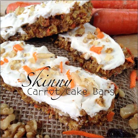 Skinny Carrot Cake Bars Snack Bar Recipes Carrot Cake Bars Dessert