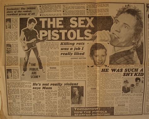 Sex Pistols The Sun Newspaper Article January 1978 A Photo On