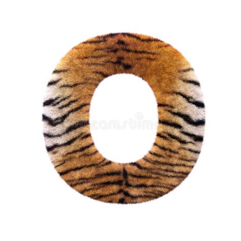 Tiger Letter O Large 3d Feline Fur Font Suitable For Safari