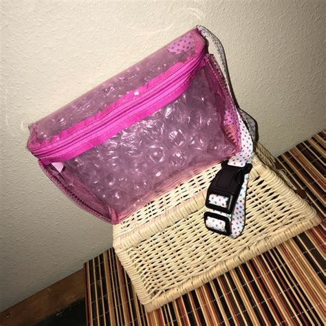 Target Bags By Targetclear Pink Vinyl Fanny Pack Wpolka Dots Poshmark