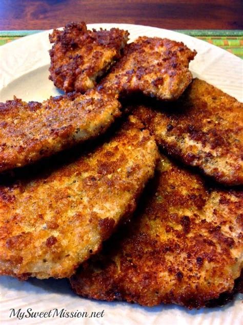 Pork chops is the perfect cooking protein whether you are cooking for yourself or company. Crispy Pan Fried Pork Chops by MySweetMission.net ...