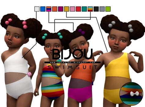 Toddler Bijou Swimsuit At Onyx Sims Sims 4 Updates