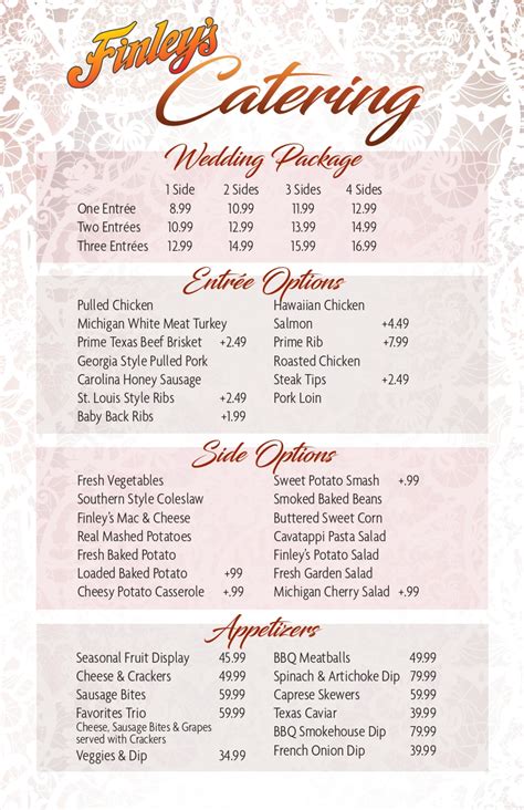 Wedding Catering Finleys Grill And Smokehouse