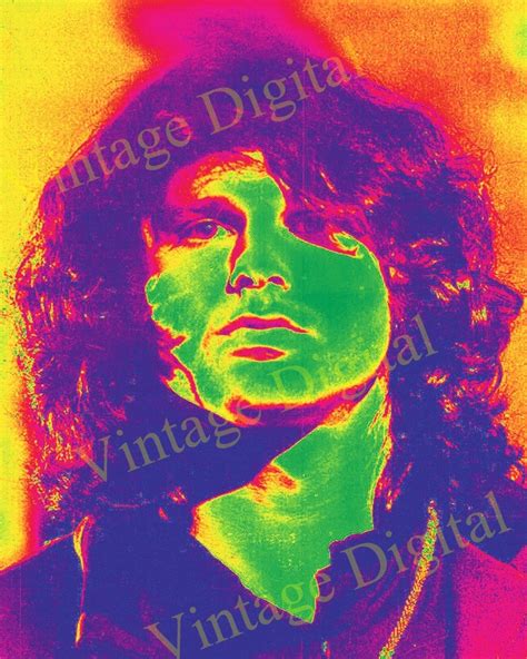 Vintage Jim Morrison Psychedelic Poster Digital Download Etsy