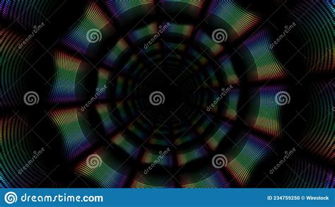 Hypnotic Rainbow Tunnel Animation Background Stock Illustration