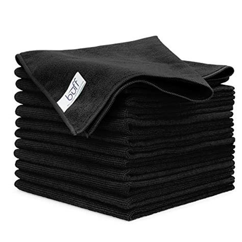 Buff™ Microfiber Cleaning Cloth Black 12 Pack Size 16 X 16