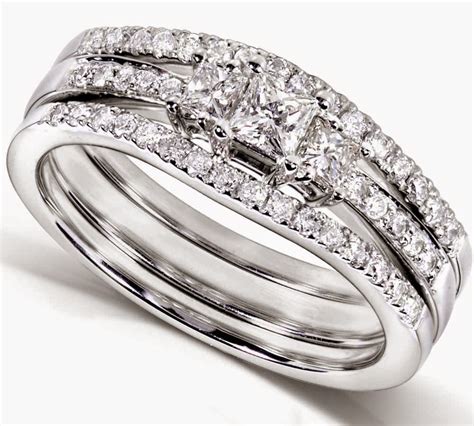 Vintage Bridal Ring Sets 3 Rectangle Diamond