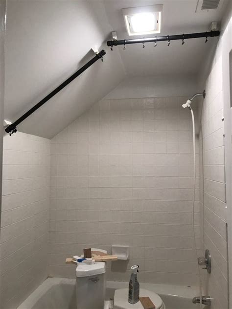 Bathe rod for sloped ceiling shower curtain rods. diy angled ceiling shower curtain rod - AMBLER HARMON ...