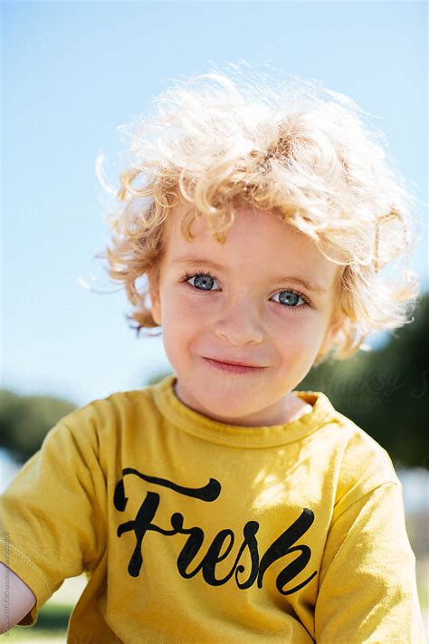 Portrait Of A Blond Little Boy By Stocksy Contributor Bonninstudio