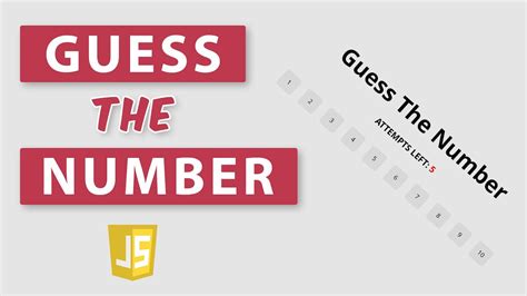 Guess The Number Game HTML CSS JavaScript YouTube