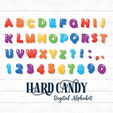 Printable Digital Alphabet Letters Colorful Letters Candy Etsy