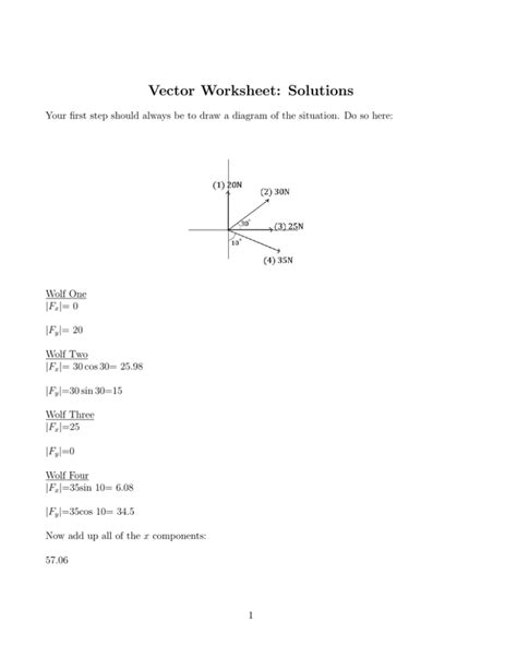 Vector Worksheet Solutions