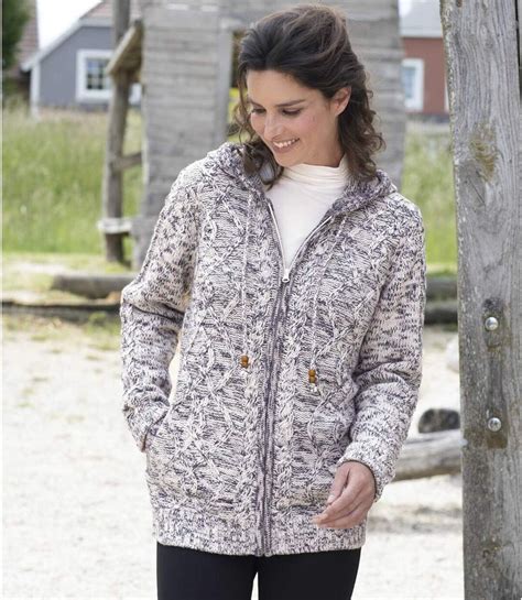 Womens Knitted Jacket Gray Pink Atlas For Men