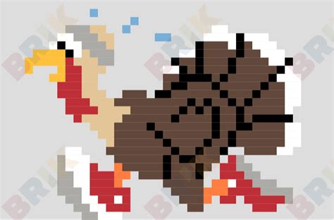Turkey Trot Pixel Art Brik