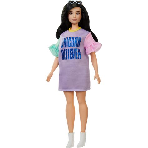 Barbie Fashionistas Doll Curvy Body Type With Unicorn Believer Dress