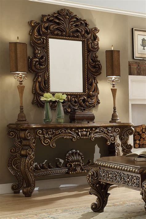 Economical, durable and prefab walls. Bellanco Console with Mirror | Victorian living room ...