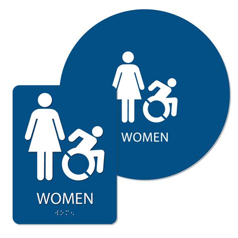 Womens Active Handicap Bathroom Sign Bundle Alpha Dog Ada Signs