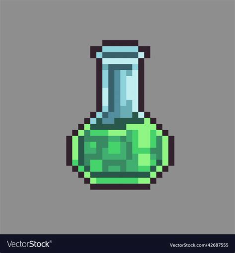Pixel Art Laboratory Chemical Glass Royalty Free Vector