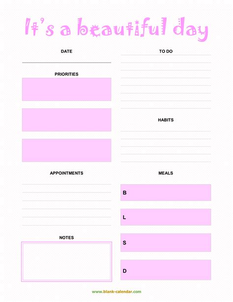 Printable Daily Planner Templates