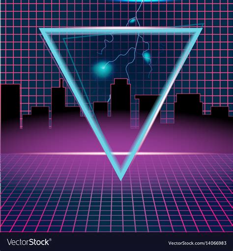 For tumblr, facebook, chromebook or websites. Retro neon background design triangle Royalty Free Vector