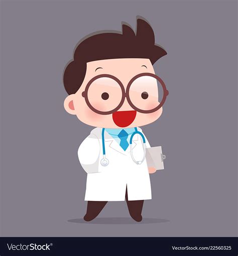 Cartoon Of Young Male Doctor Royalty Free Vector Image