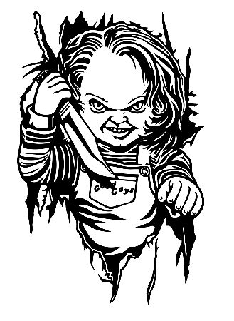 Chucky Doll from Child's Play Coloring Page - Free Printable Coloring Pages
