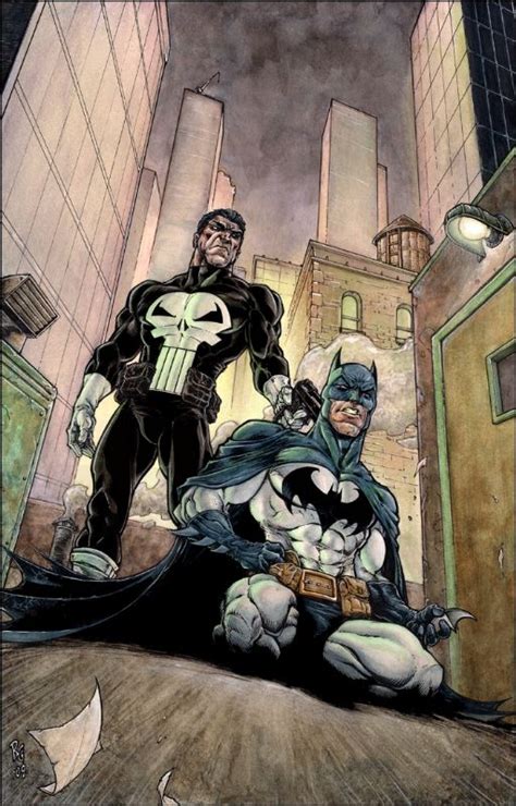 The Punisher Vs Batman By Brad Green Batman Punisher Marvel
