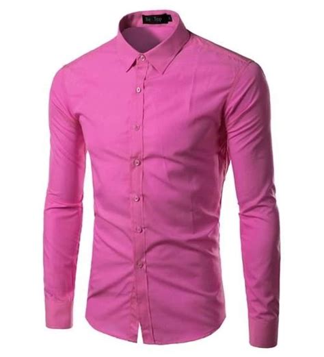 Men Fashion Long Sleeve Solid Color Dress Shirt Solid Color Dress