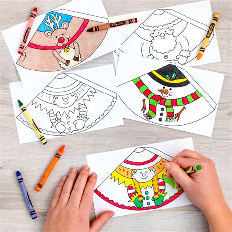 Christmas Cones Colour In Printable Craft For Kids